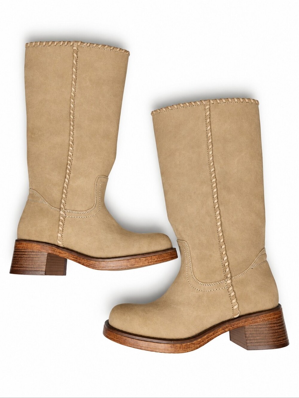 NWT New York & Company Size 5.5 Tan Suede Mid-Calf Boots